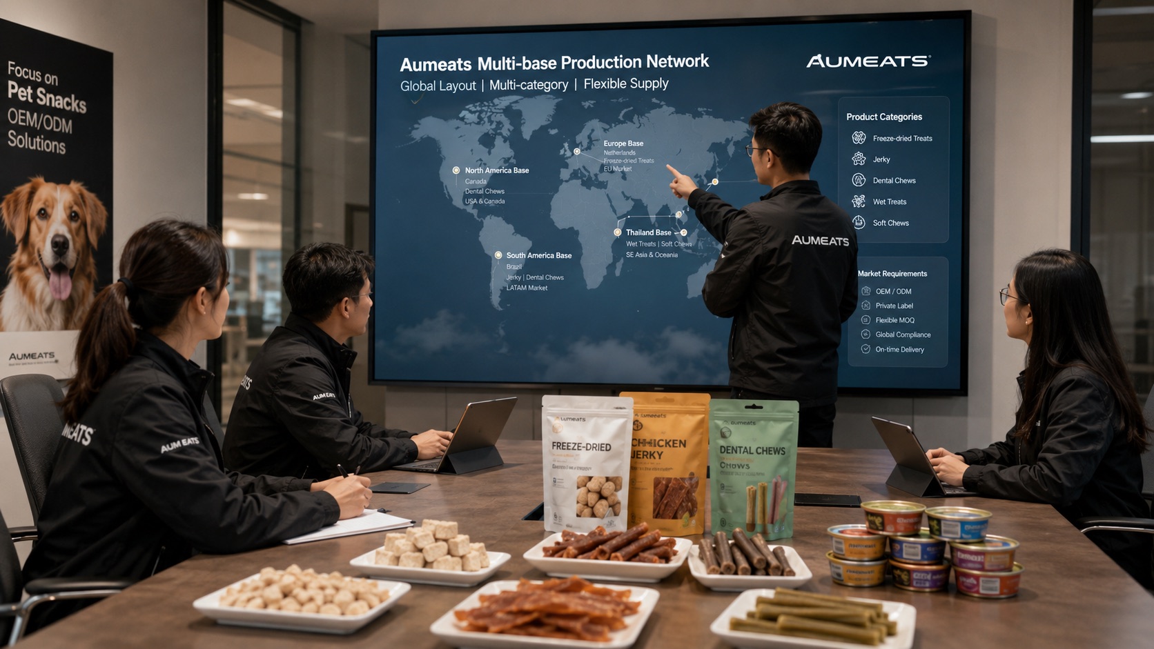 Aumeats multi-base pet treat OEM production network planning