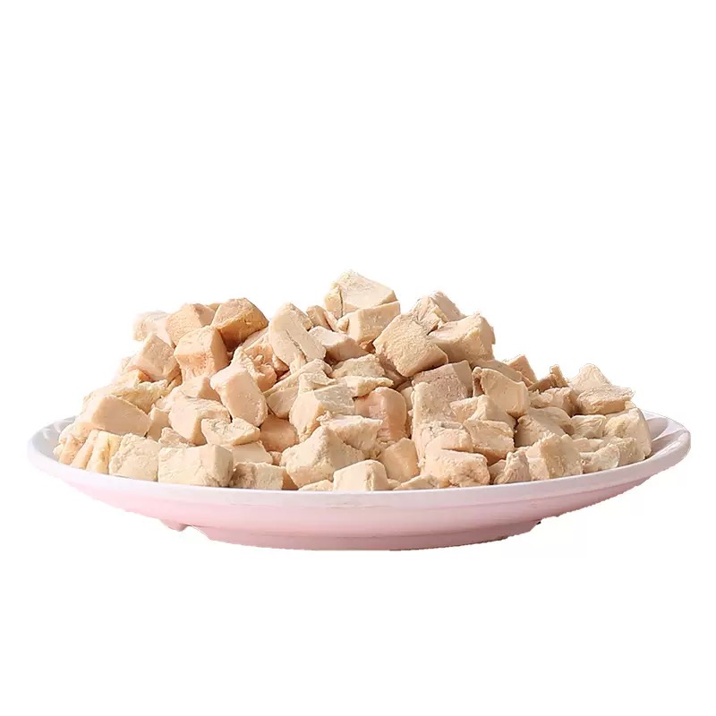 Freeze-dried salmon cubes