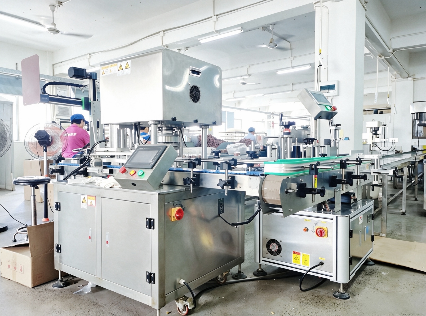 Pet food filling and packaging line