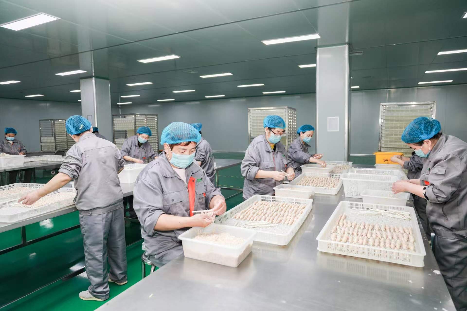 Product preparation at Aumeats Yida Meat Treat & Chew Production Base